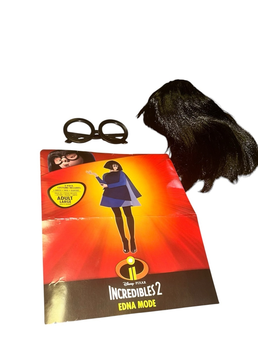 Women's Disney Incredibles 2 Edna Mode Deluxe Halloween Family Large with wig